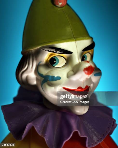 plastic toy clown - evil clown stock pictures, royalty-free photos & images