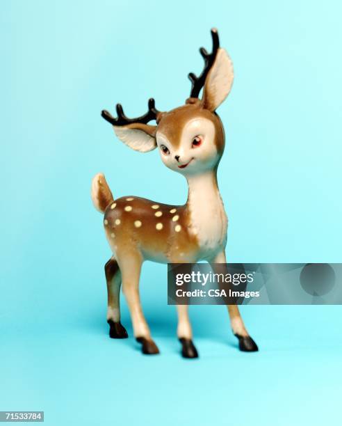 plastic deer decoration - christmas bauble isolated stock-fotos und bilder