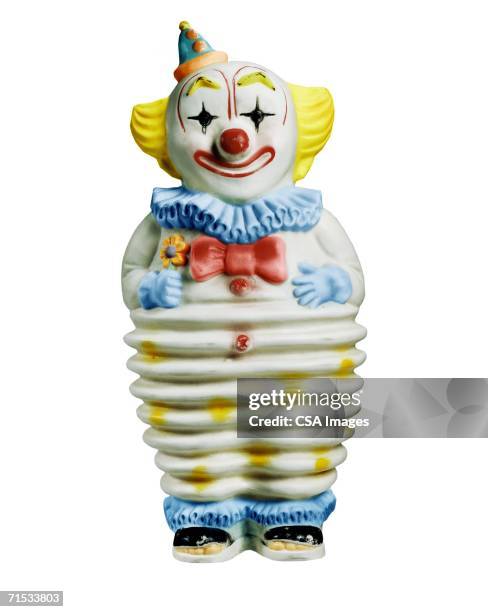 plastic toy clown - fisarmonica strumento foto e immagini stock