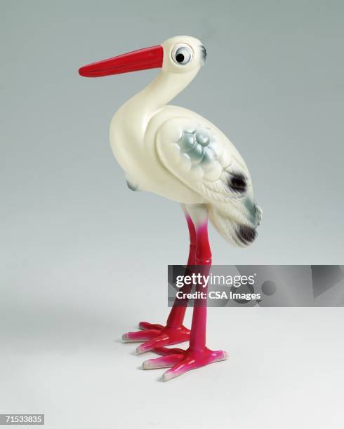 plastic stork figurine - cegonha imagens e fotografias de stock