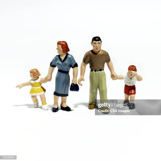 plastic figurines of a family - dolls ストックフォトと画像