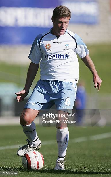 Ufuk Talay of Sydney FC in acrtion during the round three A-League pre-season match between the New Zealand Knights and Sydney FC at North Harbour...