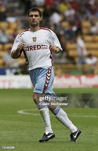 Aston Villa defender Aaron Hughes makes a run during the Pre-season friendly match between Wolverhampton Wanderers and Aston Villa at Molineux on...