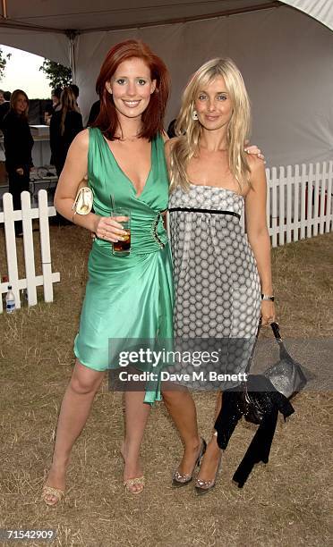 Amy Nuttall and Louise Redknapp attend Smyle and Kidd offical players party during the Cartier Polo Day, at the Smyle Marquee in Great Windsor Park...