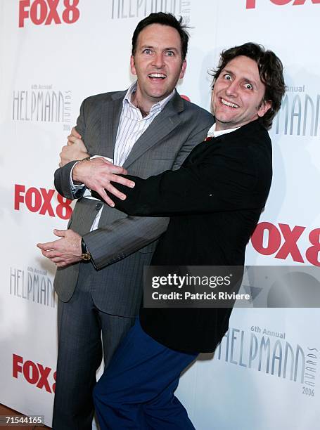 Comedians Lano and Woodley, aka Frank Woodley and Collin Lane , attend the 2006 Helpmann Awards at the Lyric Theatre in Star City on July 31, 2006 in...