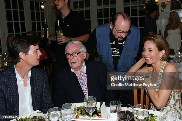 Producer Glen Williamson, host Dominic Dunne, TV host James Lipton and Diane Lane attend the afterparty for a special screening of "Hollywoodland" at...
