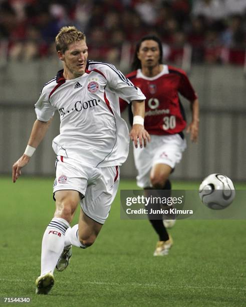 Bastian Schweinsteiger of Bayern Munich in action during the friendly match between Urawa Red Diamonds All Stars and Bayern Munich All Stars on July...