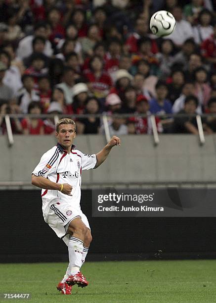 Lukas Podolski of Bayern Munich in action during the friendly match between Urawa Red Diamonds All Stars and Bayern Munich All Stars on July 31, 2006...