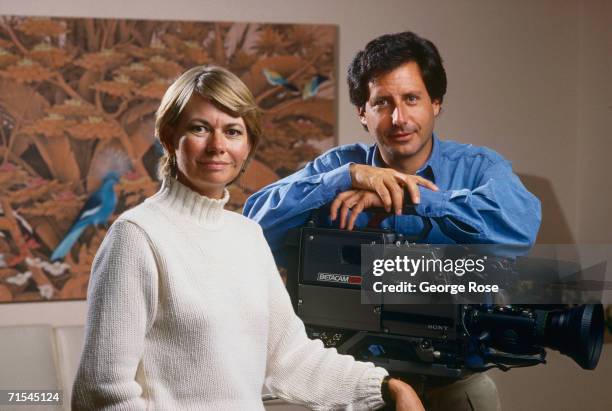 Marcy Carsey and Tom Werner, two of Television's most successful producers, pose during a 1989 Studio City, California, photo portrait session....