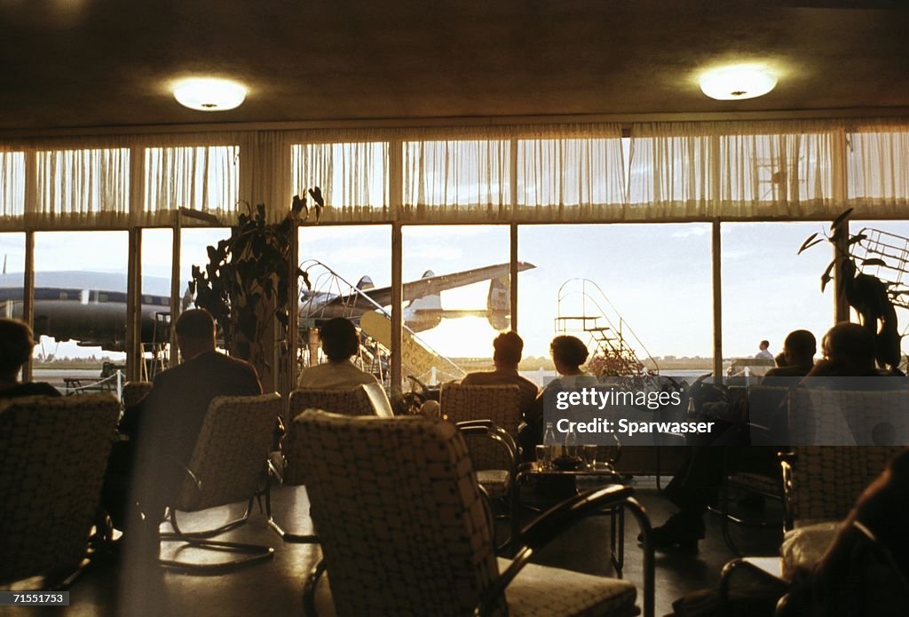 Airport departure lounge, D?sseldorf, Germany