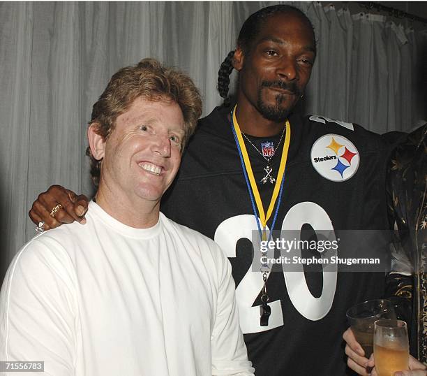 William Morris Agency President Dave Wirtschafter and Snoop Dogg attend "The Hit The Ground Running Party" hosted by Chelsea Football Club and Adidas...