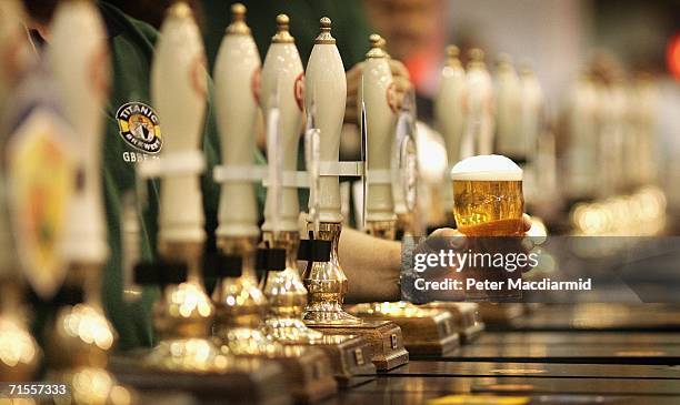 Pint of beer is served at The Great British Beer Festival on August 1, 2006 in London. The Great British Beer Festival runs from August 1-5, 2006 at...