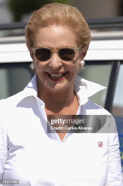 Fashion designer Carolina Herrera arrives at the Club Nautico for the second day of the 25th Copa del Rey sailing trophy on August 1, 2006 in...