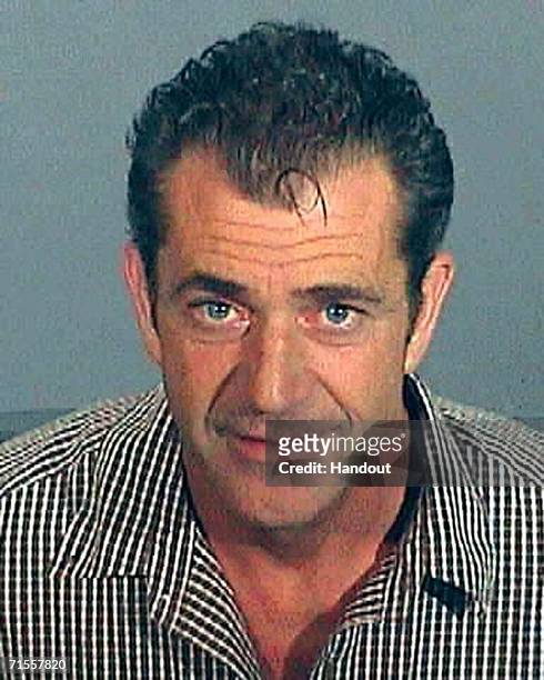 In this Los Angeles County Sheriff's Department booking photo, actor Mel Gibson has his police mug shot taken July 28, 2006 in Los Angeles,...