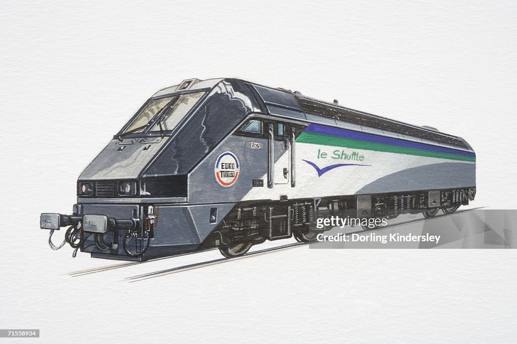 Le Shuttle train, front view.