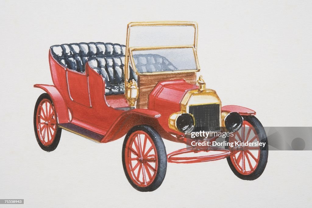 Model T Vector Red Model T Ford Car Front View High-Res Vector Graphic - Getty Images