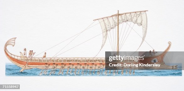 Trireme Graphics 500 Bc Greek Trireme Side View High-Res Vector Graphic - Getty Images