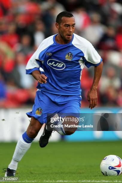 Denny Landzaat of Wigan Athletic in action during the Pre-season Friendly match between Barnsley and Wigan Athletic at Oakwell on August 1, 2006 in...