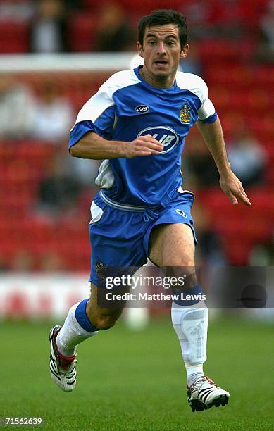 Leighton Baines of Wigan Athletic in action during the Pre-season Friendly match between Barnsley and Wigan Athletic at Oakwell on August 1, 2006 in...