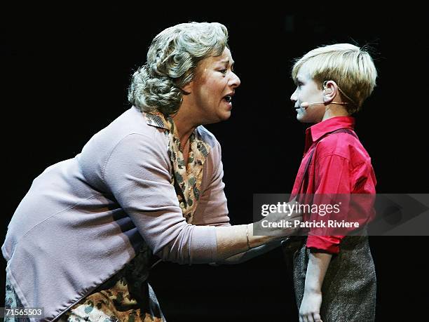 Singers Colleen Hewett and Shardyn Fahey-Leigh perform at the media call for 'The Boy From Oz', a musical based on the life of 1970's...