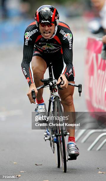 Vicente Mimo Reynes of Spain of Caisse d'Epargne-Illes Baleares Team in action during the Prologue of the Deutschland Tour on August 1, 2006 in...