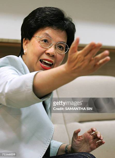 Hong Kong's former health chief Margaret Chan talks to the press about the campaign of the World Health Organisation during a press briefing in Hong...
