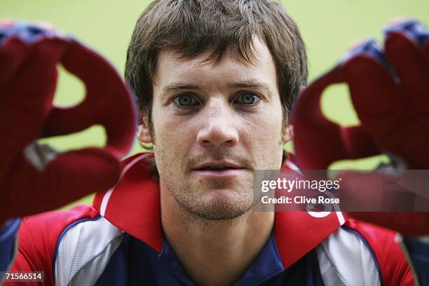 Chris Read of England poses after regaining his position in the Test side prior to a nets session ahead of the 3rd npower test match between England...