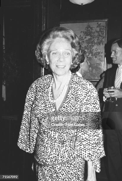 American socialite and author Brooke Astor attends a party at Mortimer's restaurant in honour of the Knopf published book 'D.V.' by Diana Vreeland,...
