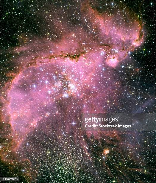 "star cluster, ngc 346" - hubble space telescope fotografías e imágenes de stock
