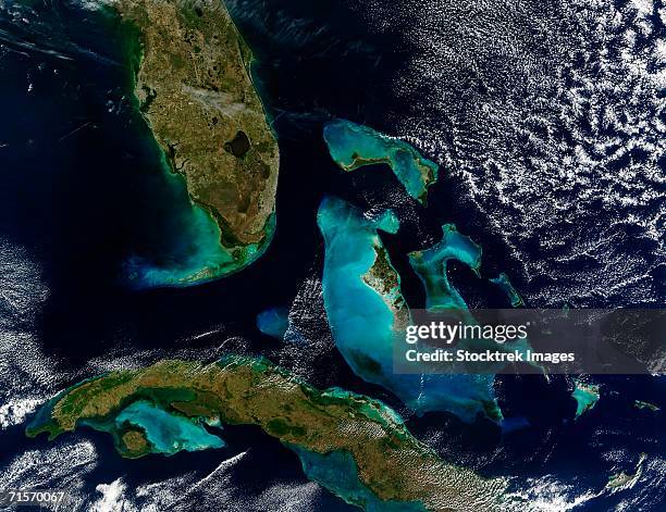 "the bahamas, florida, and cuba, satellite image" - bahama banks bildbanksfoton och bilder