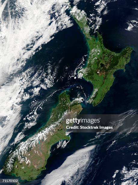 "new zealand, satellite image" - pacific ocean from space stock pictures, royalty-free photos & images