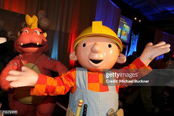 Barney and Bob the Builder poses as they arrive at the Hollywood Radio & Television Society "Kids Day 2006" at the Hollywood and Highland complex on...