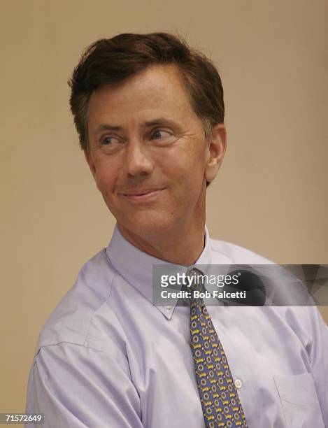 Ned Lamont, the Greenwich, Connecticut businessman challenging U.S. Sen. Joe Lieberman for the Democratic nomination for senator attends a campaign...