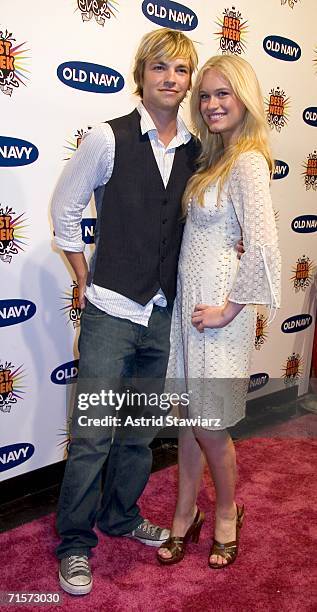 Actors Drew Tarver and Leven Rambin attend the celebration of VH1's 100th episode of Best Week Ever at Club Marquee on August 2, 2006 in New York...