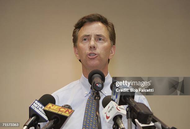 Ned Lamont, the Greenwich, Connecticut businessman challenging U.S. Sen. Joe Lieberman for the Democratic nomination for senator attends a campaign...