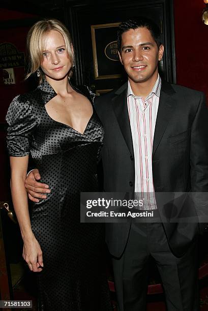 Actor Jay Hernandez and his wife Daniella Deutscher attend the world premiere of Paramount Pictures' "World Trade Center" at the Ziegfeld Theatre...