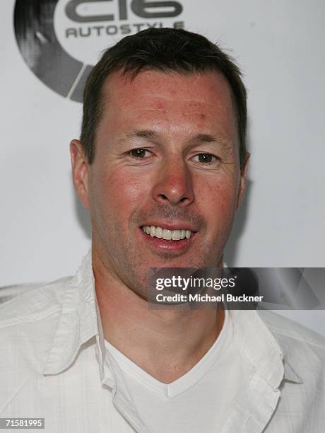 Race car driver Colin McRae arrives at the Subaru/DC Shoes X Games party at Avalon on August 3, 2006 in Los Angeles, California.