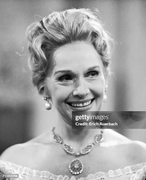 German soprano Dame Elisabeth Schwarzkopf as the Marschallin in a production of the Richard Strauss opera 'Der Rosenkavalier' for BBC Television,...