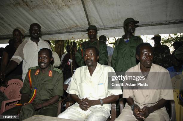Members of the Lords Resistance Army high command: Joseph Kony , Vincent Otti and Okot Odhiambo , all of whom are wanted by the International...