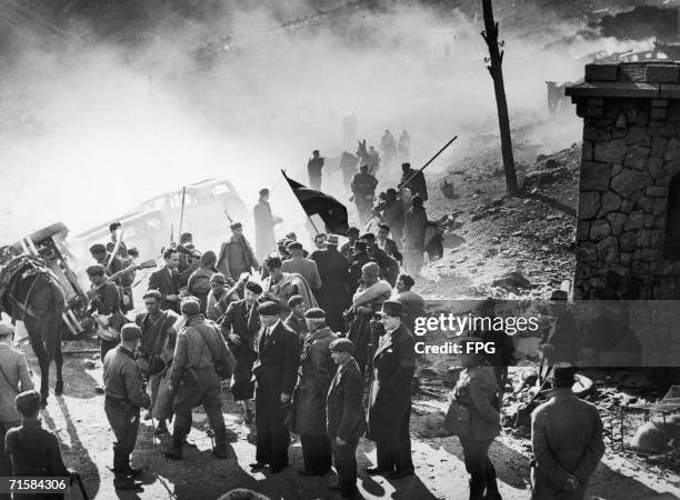 The Nationalists occupy the Spanish border town of Portbou during the Spanish Civil War, 11th February 1939.