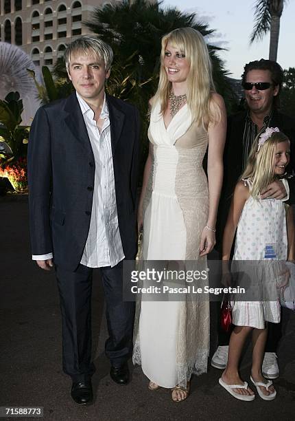Musician Nick Rhodes of Duran Duran, Meredith Ostrom and musician Andy Taylor of Duran Duran with his daughter arrive at the Monaco Red Cross Ball,...