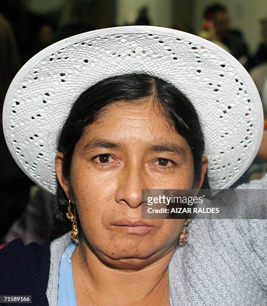 La dirigente indigena Silvia Lazarte participa en una reunion de asambleistas el 04 de agosto de 2006 en la capital constitucional de Boilivia,...
