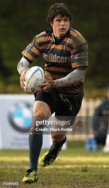 Tom Carter of Sydney University hits the ball up during the Tooheys New Cup Rd 10 match between Sydney University and Penrith at Sydney University...