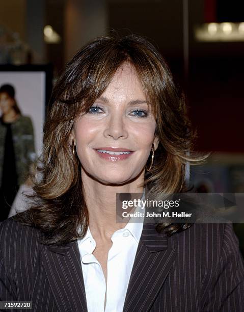 Jaclyn Smith poses as she signs autographs and talks about her clothing line at the Grand Re-Opening of a Kmart store on August 5, 2006 in Los...