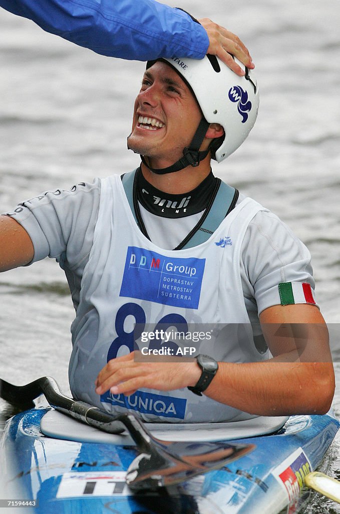 Italy's Stefano Cipressi jubilates after