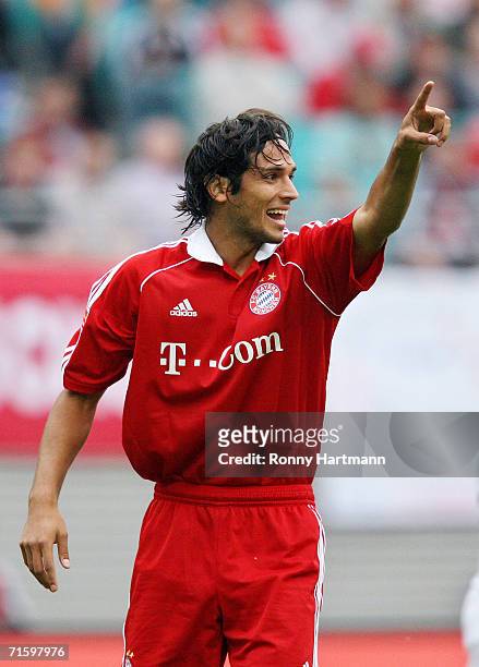 Roque Santa Cruz of Bayern Munich during the Liga Cup Final between Bayern Munich and Werder Bremen at the Zentral Stadium on August 5, 2006 in...