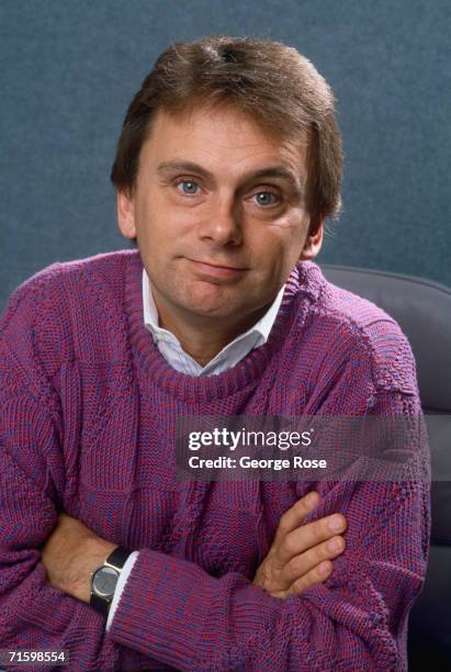 Host of TV's "Wheel of Fortune" game show, Pat Sajak, poses during a 1989 Los Angeles, California, photo portrait session. In 1989, Sajak briefly...