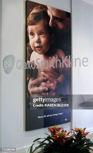 Washington, UNITED STATES: This photo shows a view through the glass office door at GlaxoSmithKline 07 August 2006 in Washington,DC. GlaxoSmithKline...