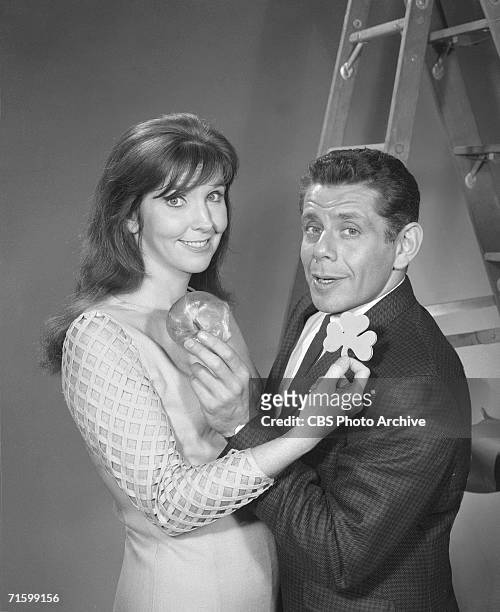 The husband and wife comedy team of Anne Meara and Jerry Stiller appears on the CBS variety program 'The Ed Sullivan Show,' New York, November 7,...