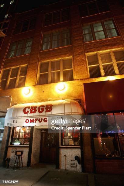 The outside of the rock club CBGB is seen March 14, 2005 in New York City. . It was announced on August 8, 2006 that CBGB's owner Hilly Kristal will...